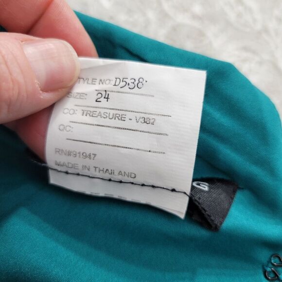 Alfred Sung Dress with Pockets Teal S - Picture 7 of 7